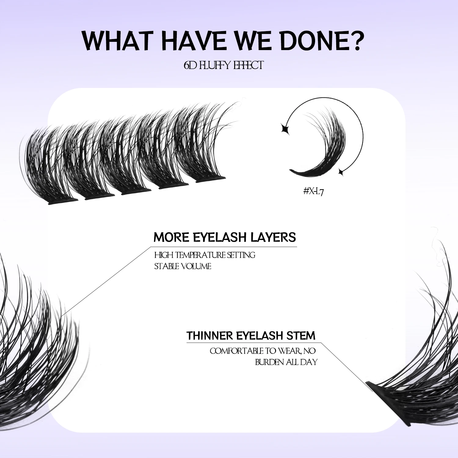 Lasvirey Clusters de cílios, extensão de cílios faça você mesmo, bandeja mista, cílios individuais, cílios naturais fofos e volumosos, cílios de vison falso, maquiagem