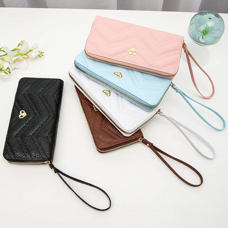 Embroidered Wave Pattern Long Wallet 2024 Ladies Bag Foreign Trade Small Bag Leisure Fashion Zero Wallet