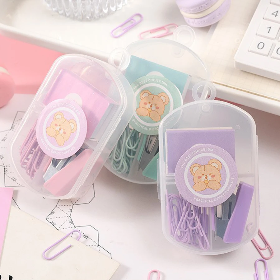 Mini Color Metal Stapler Set With Staples Binding Tools Stationery Office School Student Supplies gifts