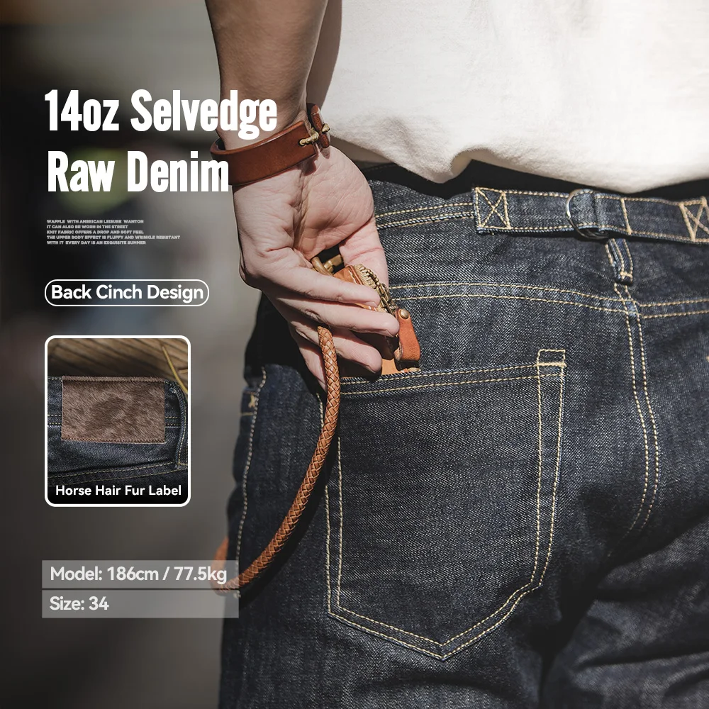 Maden Nam Cổ Điển Jean Denim Vintage Thẳng Đậm Selvedge Quần Jean 14Oz Chất Lượng Quần Dài Cho Nữ Slim Fit Amekaji quần
