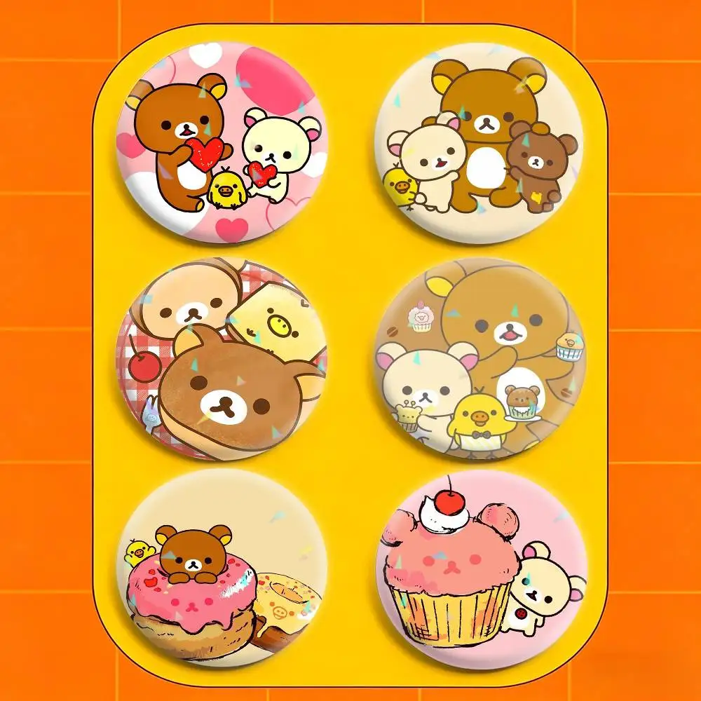 

Cute R-Rilakkuma Bear Badges Niche Design Brooch for Backpack Lapel Pins Creative Accessories