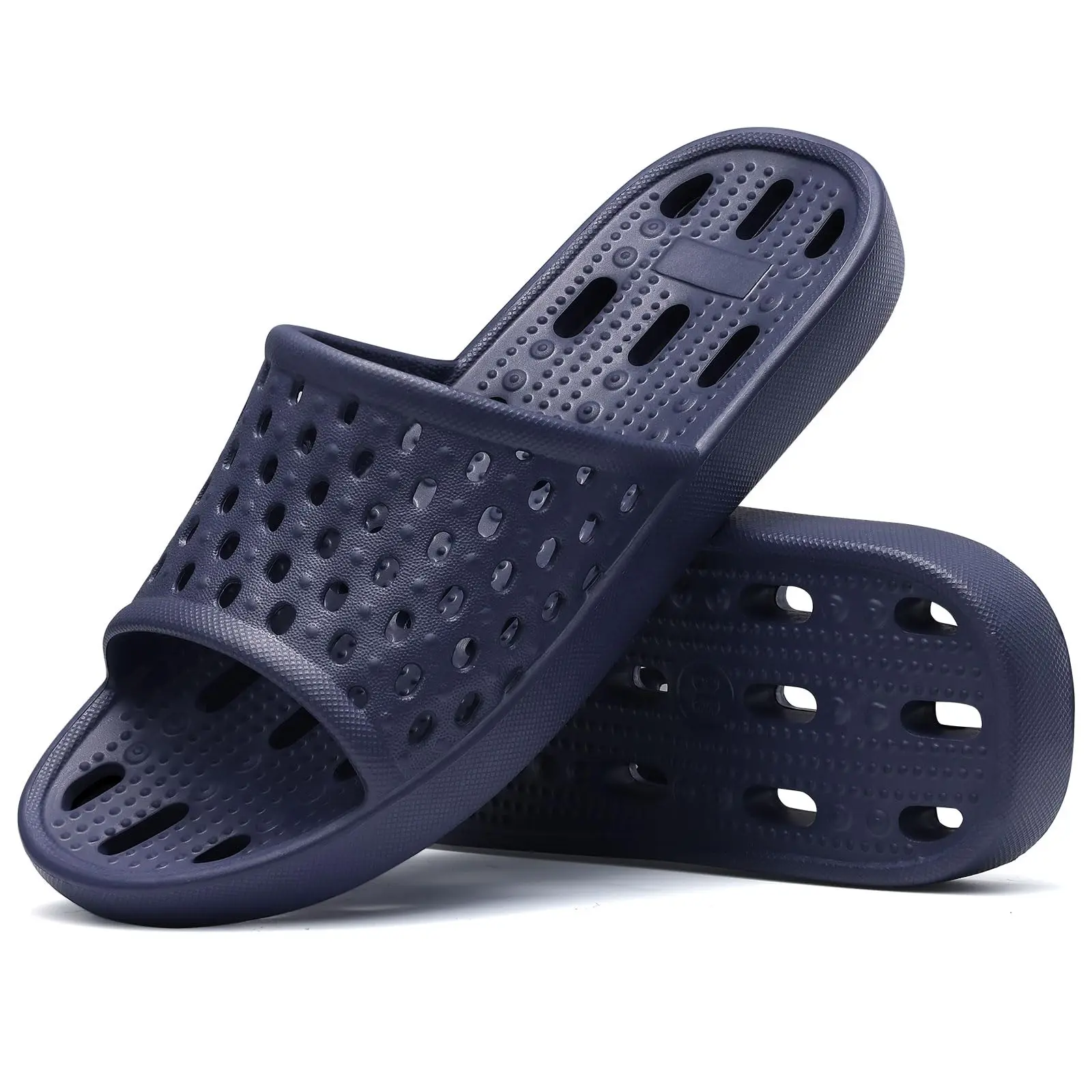 Sandálias de banho femininas Comwarm, duráveis, de secagem rápida, com orifícios de drenagem, sola macia, ideais para praia e banheiro._voghion.com