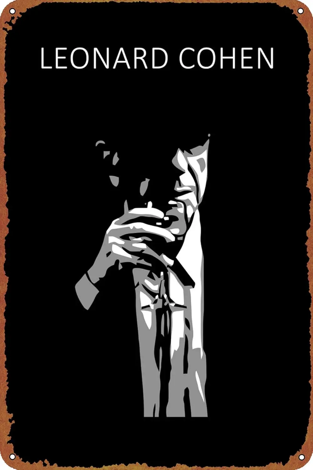 Leonard Cohen Tribute Tin Sign Retro Metal Movie Poster Art Wall Home Decor 8x12 Inches