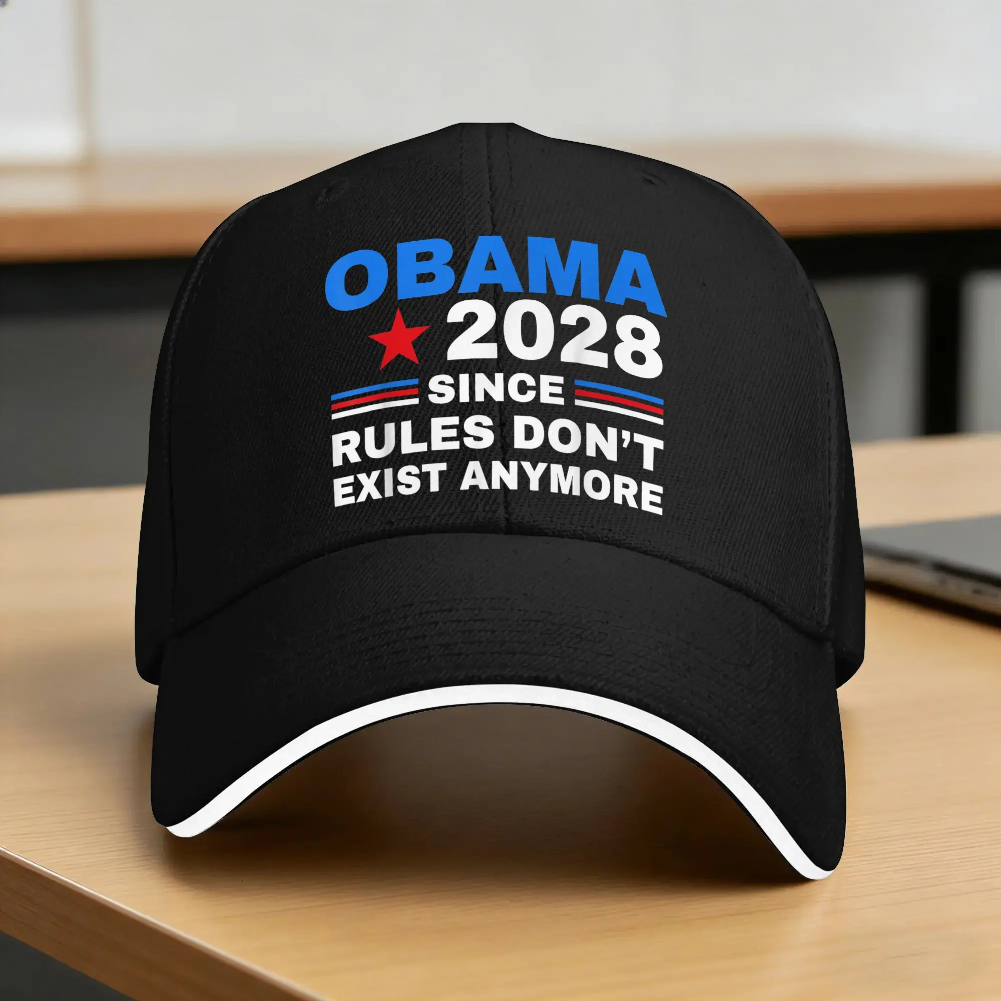 Obama 2028 Since Rules Dont Exist Anymore Satire Baseball Cap Unisex Men Fashion Custom DIY Snapback Cap