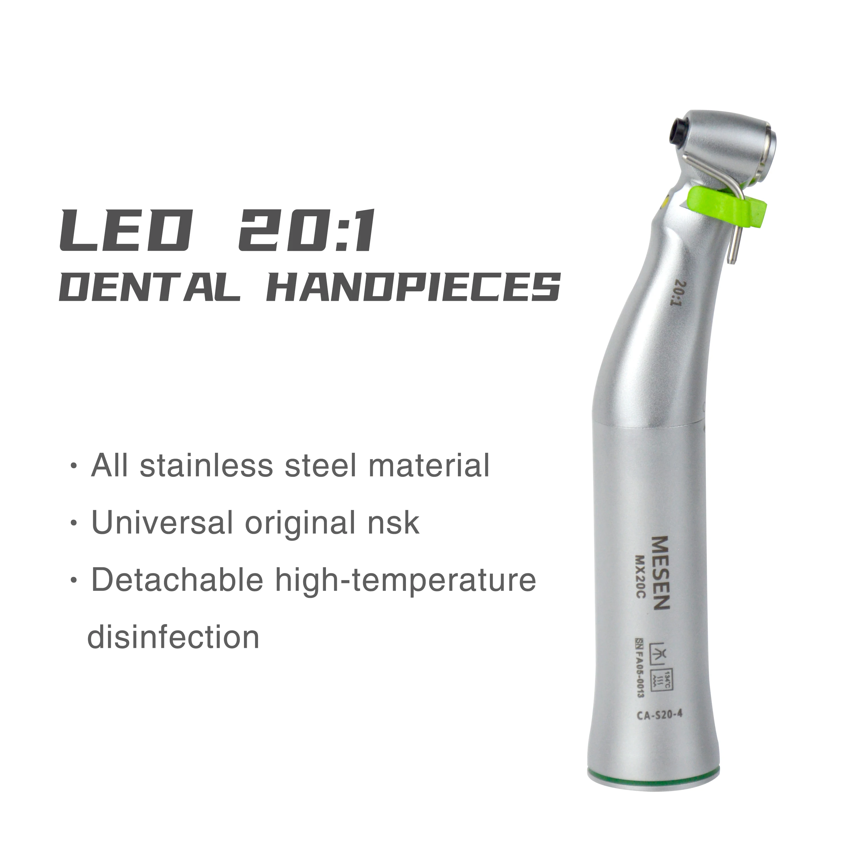 W-75 LG Surgical Contra-Angle Handpiece Dental 20:1 Implant Handpiece E generator LED contra Angle Dentist Tool