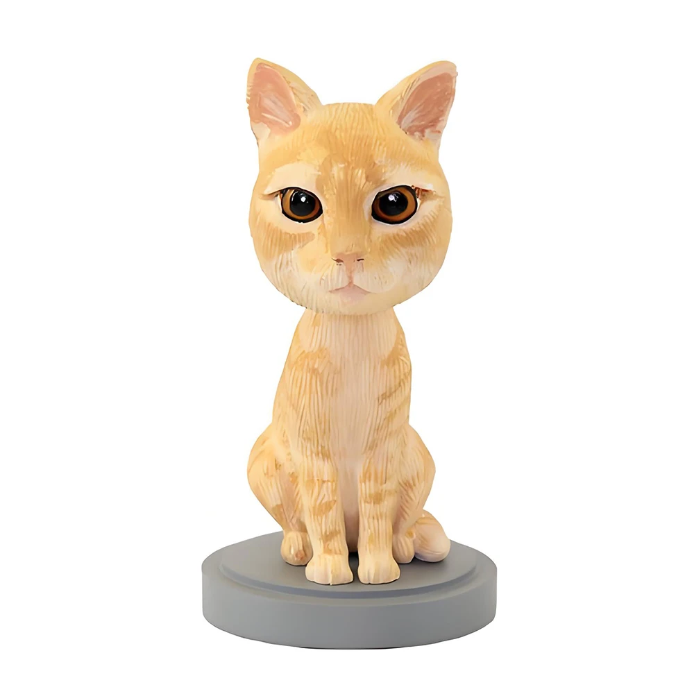 Custom Cat Bobblehead Figurine, Decorative Desktop Collectible, Polymer Clay Dolls, Personalized Gift for Office Decoration