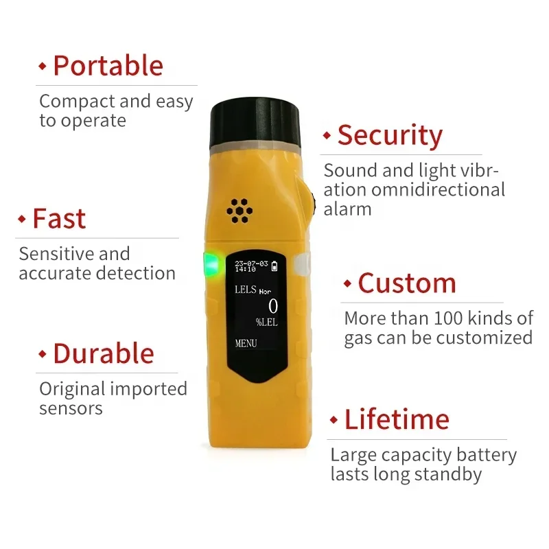 Compacte, goedkope gasdetector met lange levensduur Yaoan Solo O2-gaslekdetector Draagbare enkele gasdetector