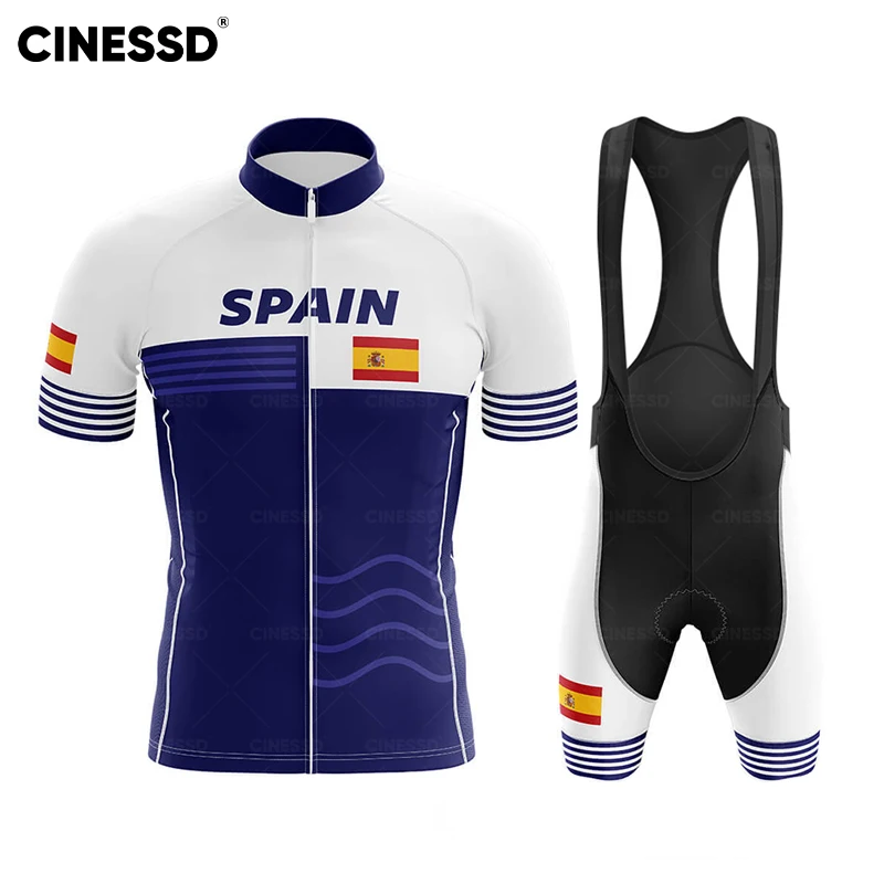 Spain Men Cycling Jersey sets Short sleeves Cycling Clothing MTB Bike Clothes Uniform Maillot Ropa Ciclismo Cycling Bicycle Suit