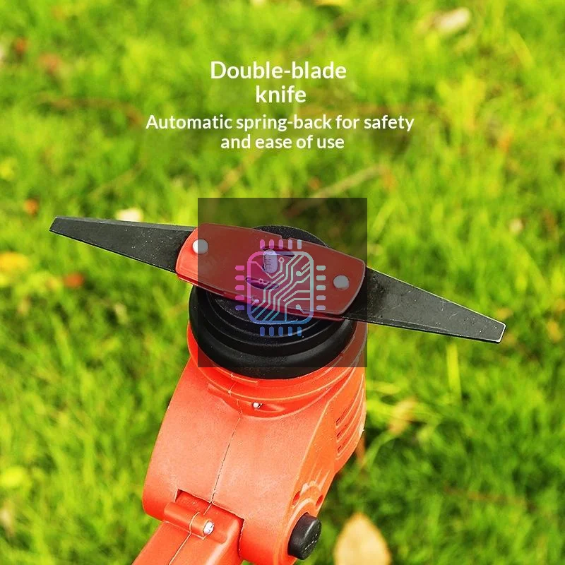 Lithium-Ion Grass Trimmer Head, Manganese Steel Dual-Edge Weed Wacker Blade, Auto-Retractable Lawn Mower Accessories For Garden