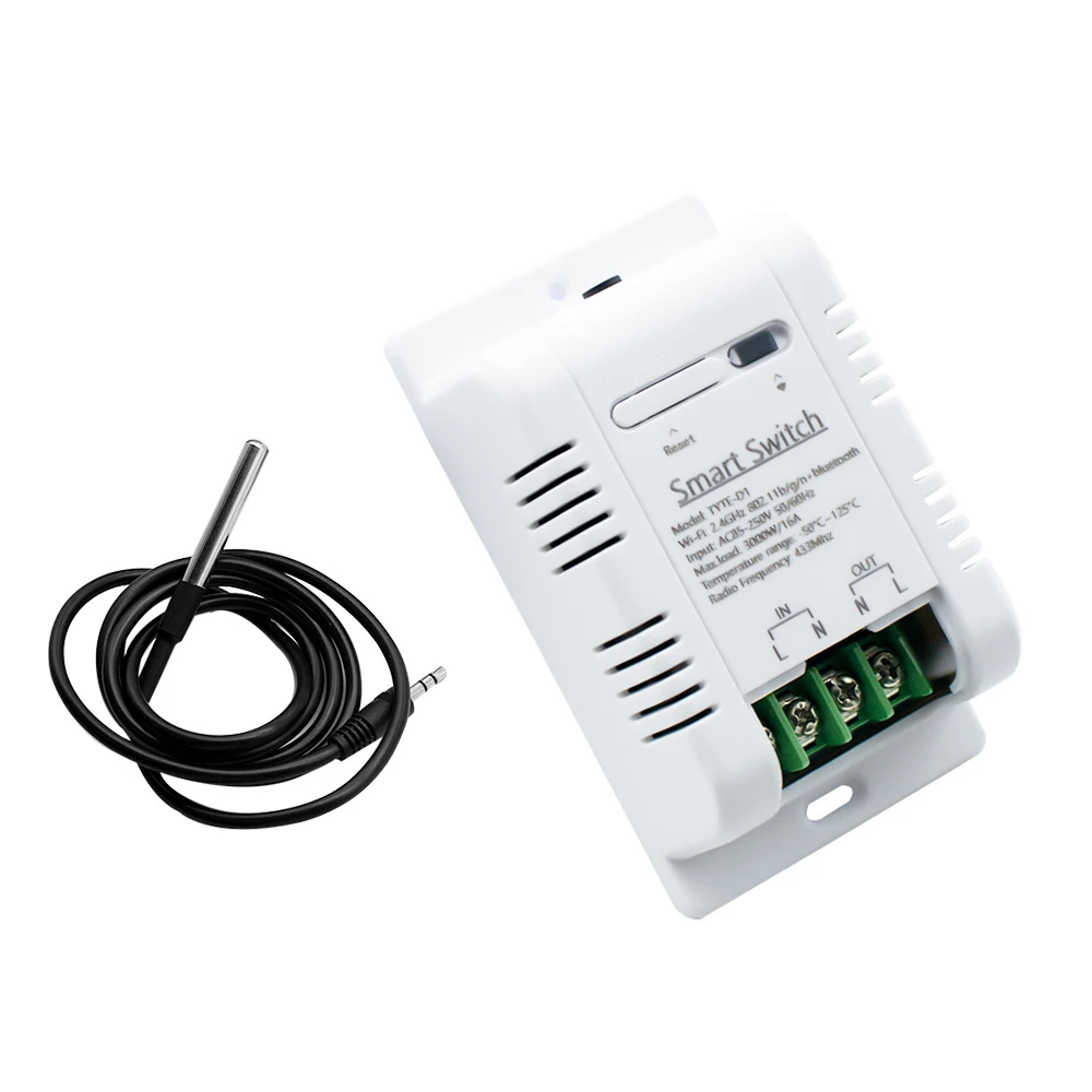 Sensor de temperatura Ds18b20, Monitor en tiempo Real, interruptor de temperatura, impermeable, Wifi, Rf433, termostato inteligente, Tuya Smart