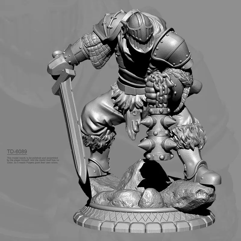 38mm 50mm 75mm Resin Figures Model Armored Warrior 3D Printing Unassembled Unpainted Miniature Model Kit