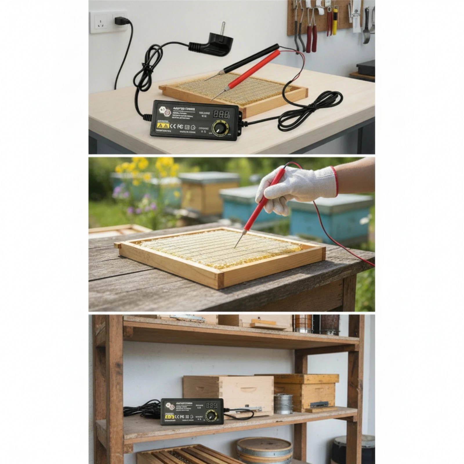 Beekeeping Beeswax Foundation Wire Embedder Adjustable Voltage Device for Beekeepers, Apiary, Workshop
