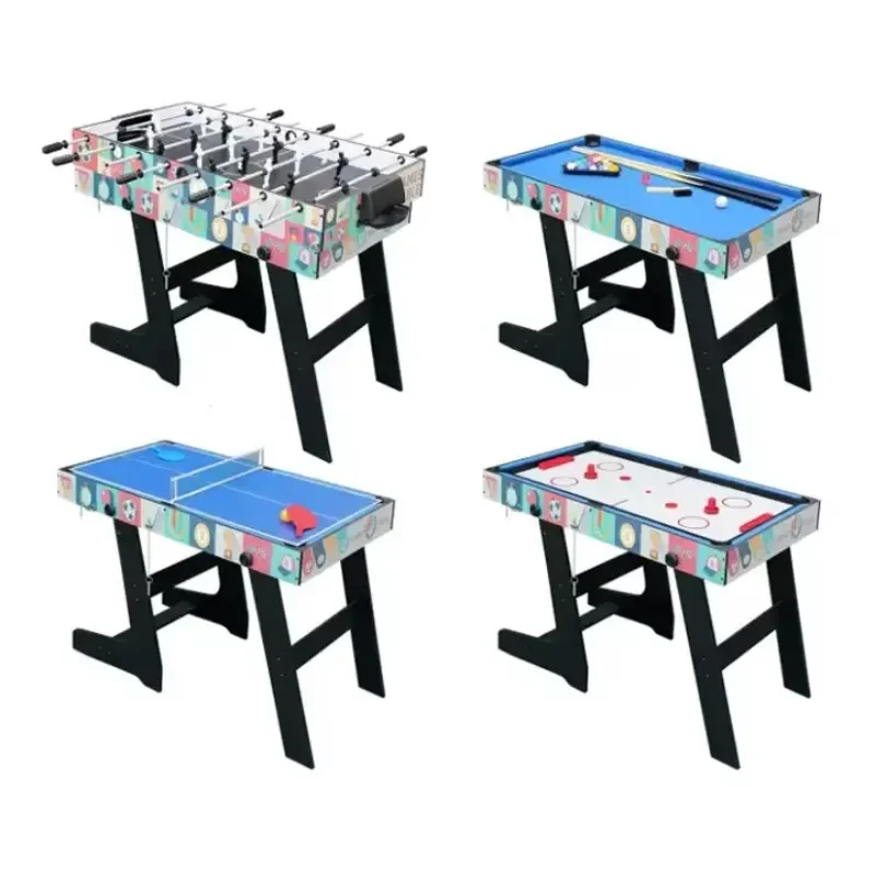 Custom 4-in-1 Multi-Functional Indoor Children's Game Table Football Leisure Entertainment Sports Product