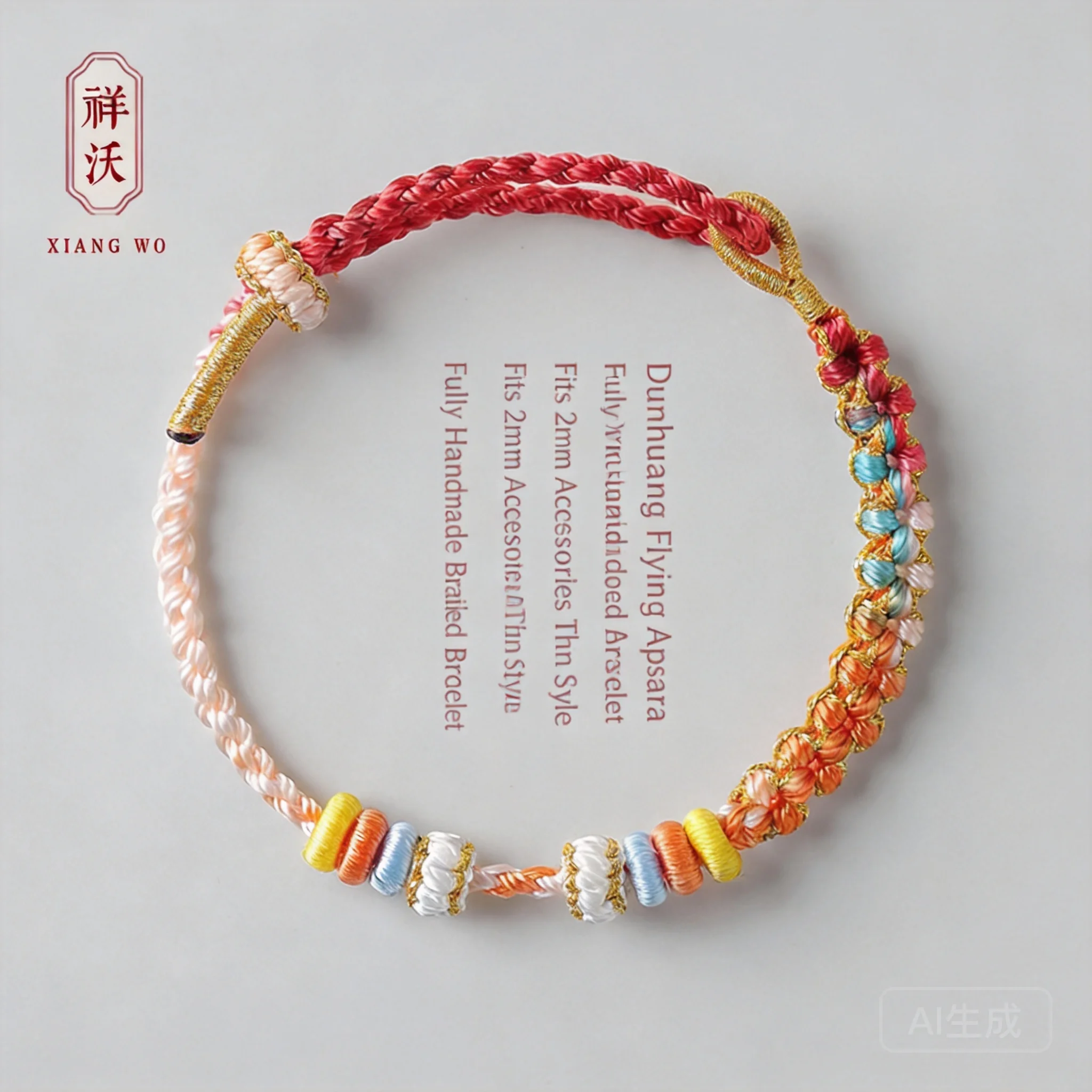 Chinese Style Handwoven Peach Blossom Knot Lucky Red String Bracelet Adjustable Fits 2mm Charms Fortune Blessing Jewelry For Wom