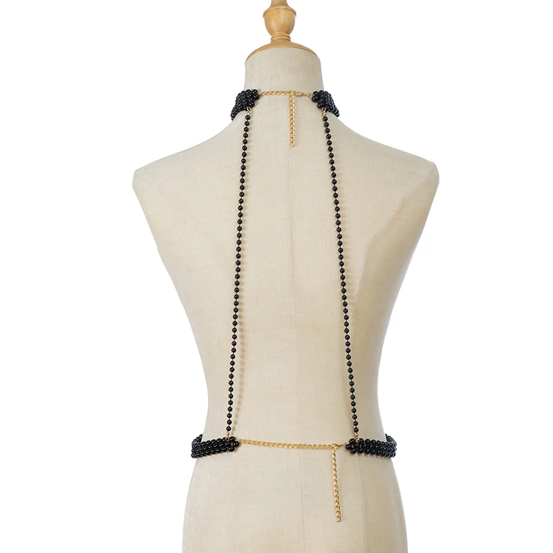 

Accessory for Women Handmade Beaded Body Chain Elegantly Designed Vest Top Chain Sexy Backless Necklace Long Bridal Gown