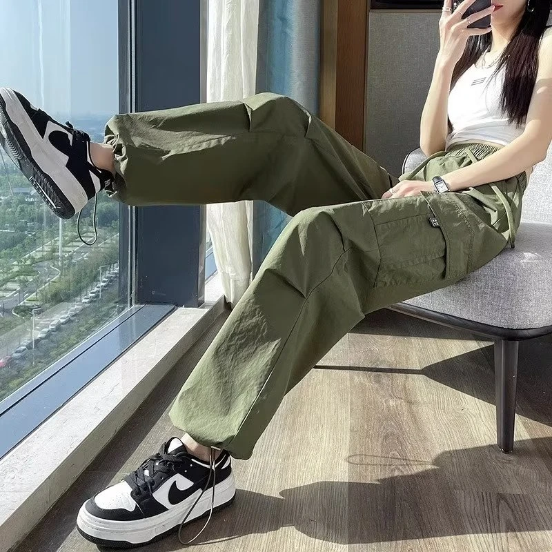 Fashion Women Joggers Pants Casual Female Chic Straight Cargo Pants Elastic Hig… - Image 5