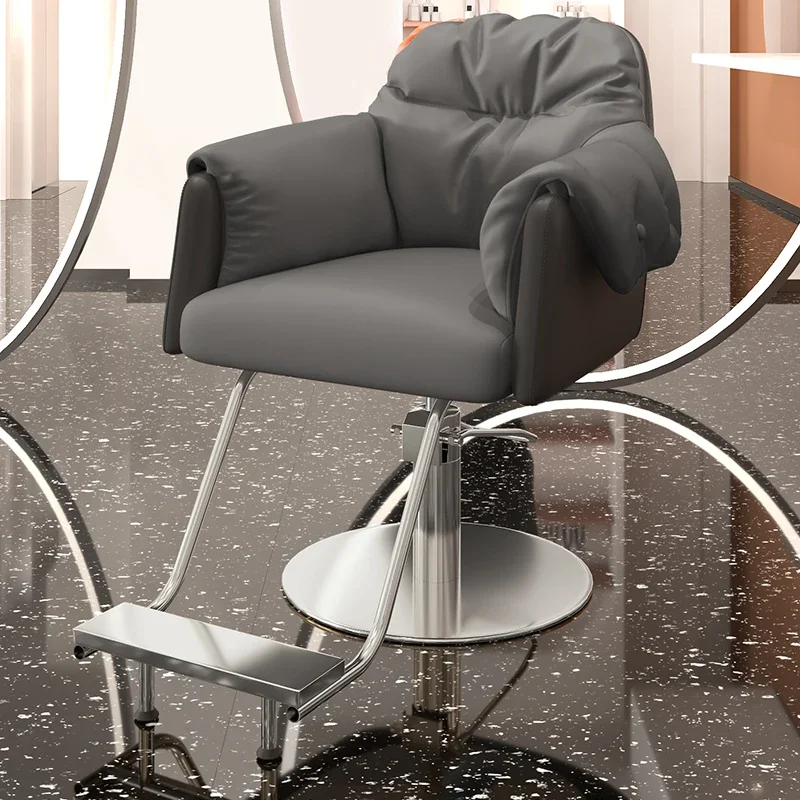 Simple Black Barber Chair Glamour Fashionable Professional Comfy Hairdressing Chair Modern Elegant Silla De Barbería Furniture