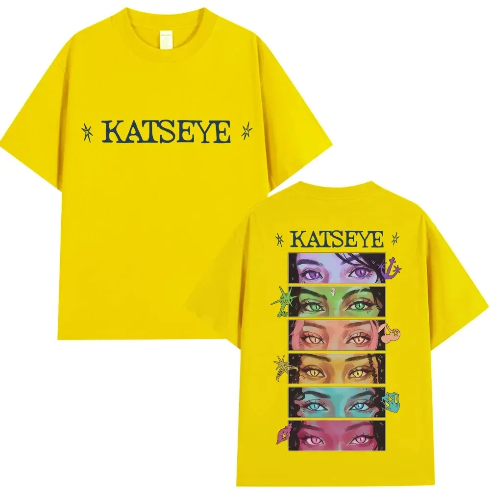 Kpop Katseye Eyes Grafik-Print T-Shirts Pop-Musik Herren Damen Koreanische Ästhetische Mode Harajuku Kawaii T-Shirt Y2K Kleidung – Detail 6