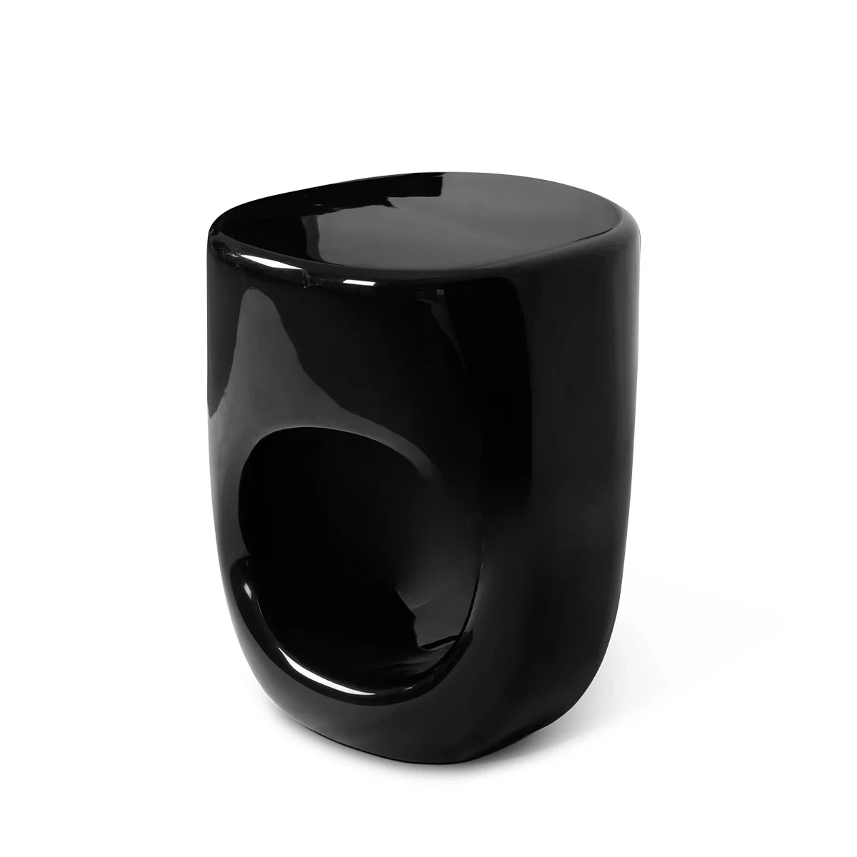 Sculptural Resin Stool/Side Table with High Gloss Finish and Customizable Colors