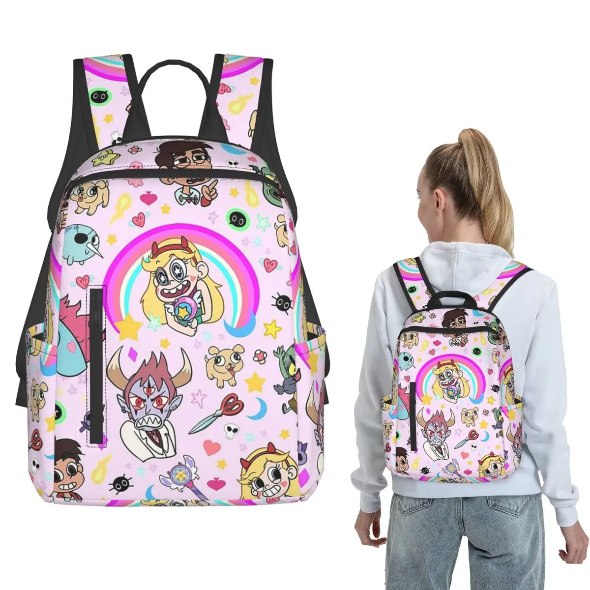 Star VS The Forces Of Evil! Blanket Backpack Daypack Boys Girls BookBag School Bag Shoulder Bags for Men Women