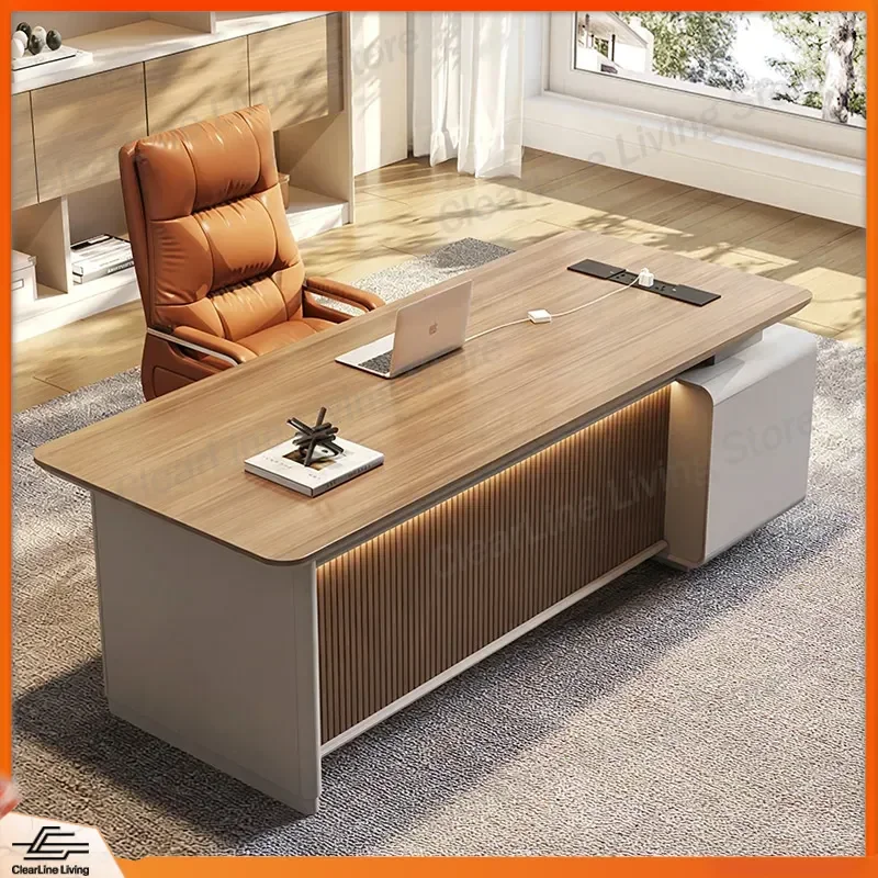 for Boss Desk Light Luxury Modern Supervisor President Senior Computer Desk Simple Large Office Desk and Chair Combination