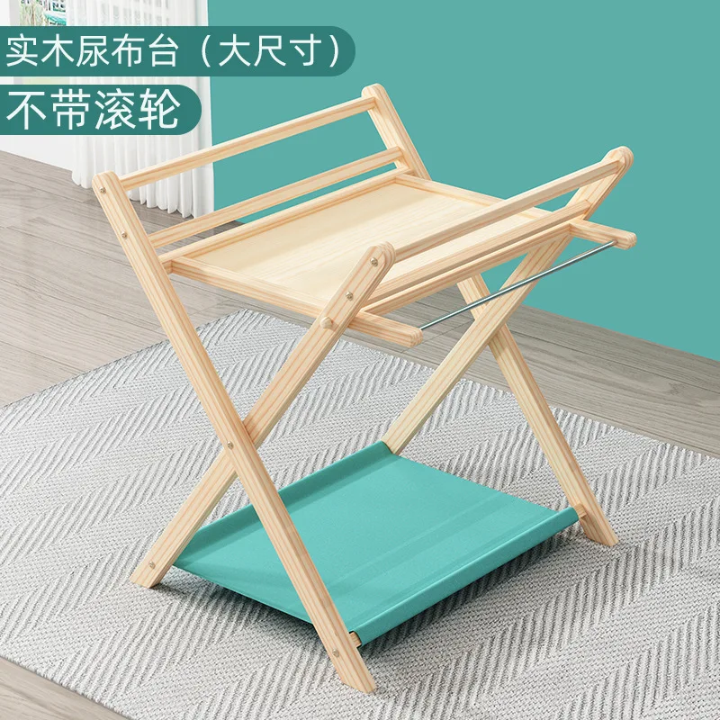 Solid wood diaper table bathing integrated nursing table newborn bb foldable multifunctional baby rack