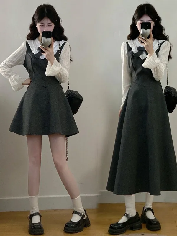 

plus Size Women's Hepburn Style Lace Trimmed A-Line Dress Spring Summer New Waist Cinching Belly Covering Knot Dress