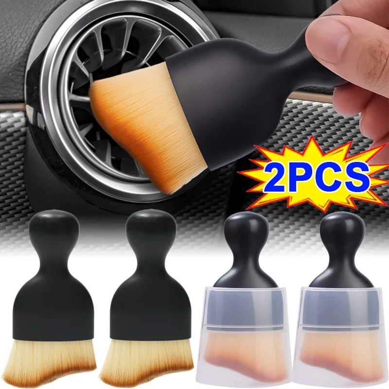 

Car Interior Cleaning Brushes Air Outlet Cleaning Center Console Clean Tool Soft Brush with Shell Car Crevice Dust Removal Brush