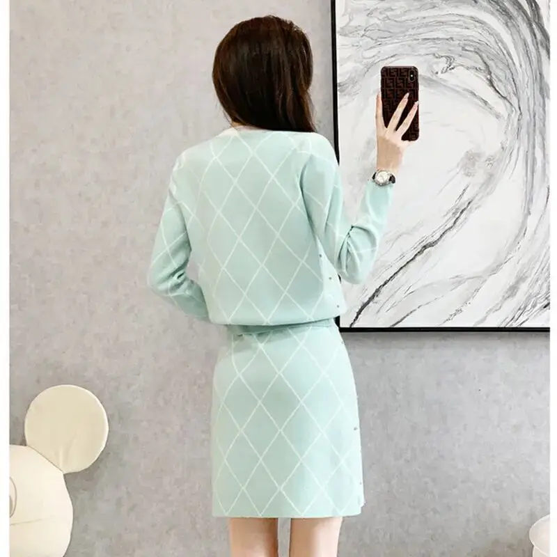 Autumn Dresses Set For Women Long Sleeved Sweet Girl Style Temperament Commuting Pullover Dress