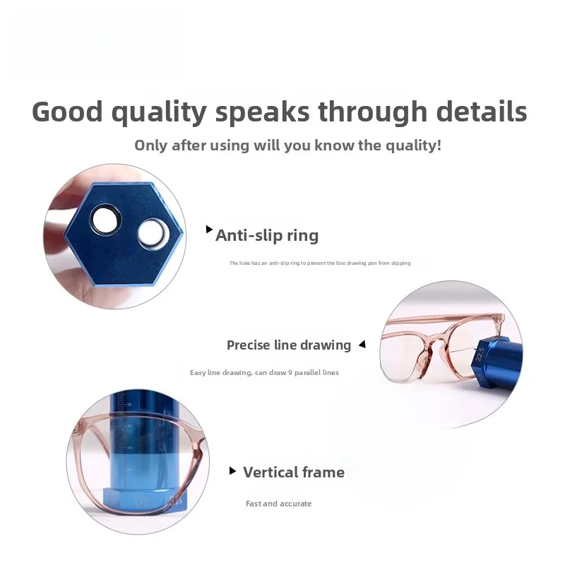 Glasses Lens Template Line Drawer Spacer Optical Processing Tool for Drawing Parallel Calibration And Pupillary Height Lines