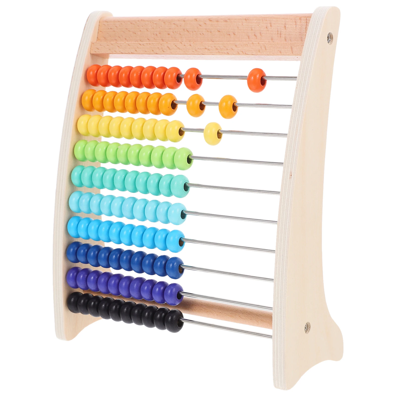 

1Set Kids Educational Calculation Teaching Aid Wooden Metal Abacus for Math Learning Number Recognition Color Cognitive