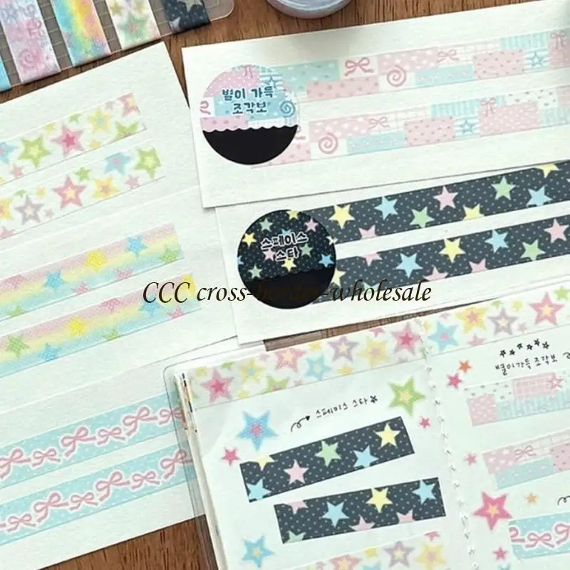 L41F estetyczna taśma dekoracyjna Tape Bowknot Tape dla scrapbooking Journal