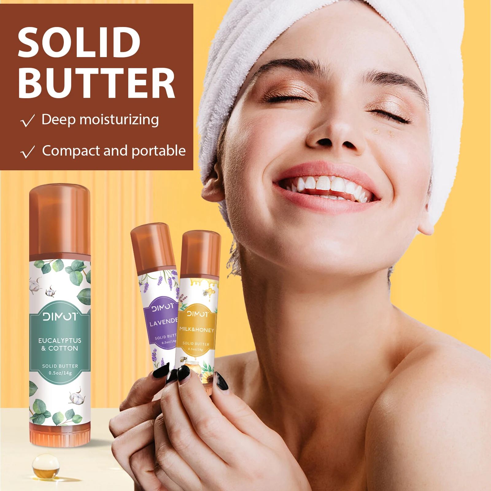 DIMOT 솔리드 바디 로션 버터 수딩 뉴리쉬 모이스처라이저 스무스 러프 딥 하이드레이션 크림 스킨 케어 유칼립투스 오일 향