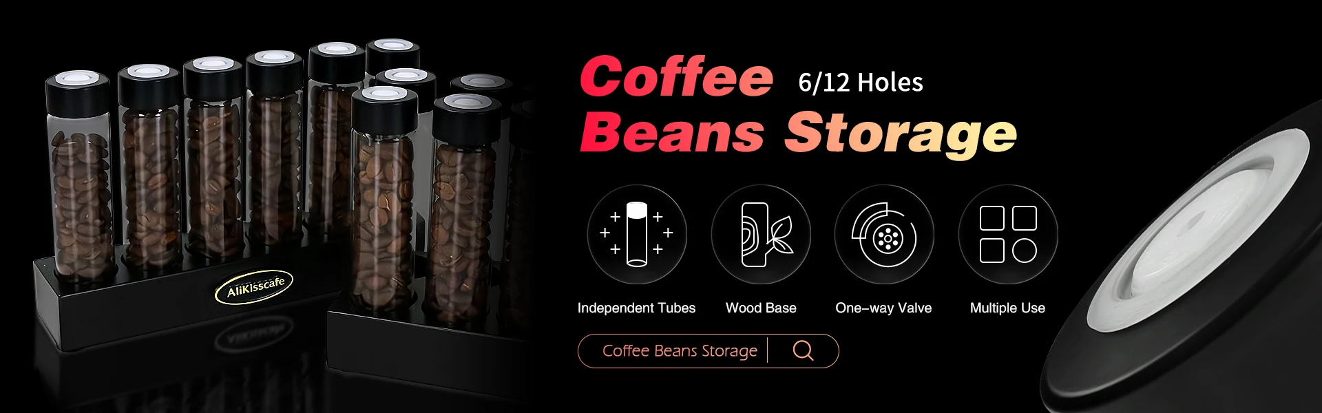 Kaffeebohnen Lagerung Container Rohr Display Rack Tee Flasche Glas Einzelne Dosis Espresso Zubehör Coffeware Set Barista Werkzeug Geschenk – Detail 2