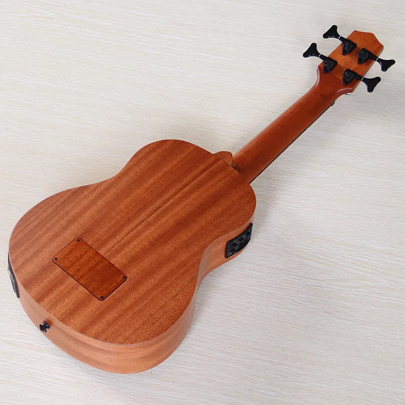 30 Inch Electric Ukulele Bass Guitar 4 String Full Sapele Body with EQ Matte Finish Travel Guitar Mini Uk Bass
