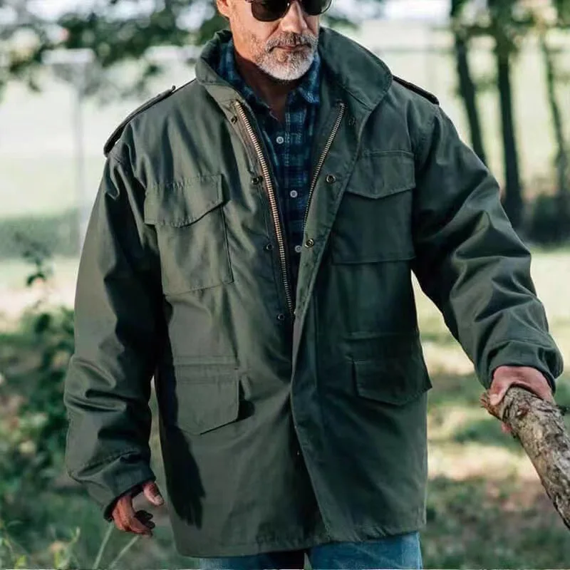 2026 Autumn and Winter New Men's Lapel Jacket Casual Multi-pocket Tooling Medium and Long Coat