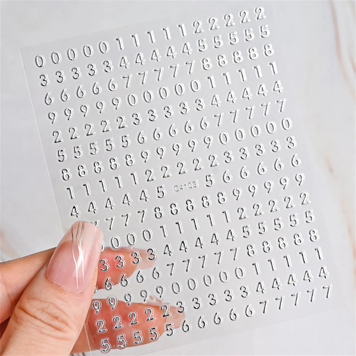 5pcs 3D Random 0-9Numbers Letter Set Self Adhesive Decal Slider DIY Gold Silver Decoration Manicure Tools Nail Sticker Accessory
