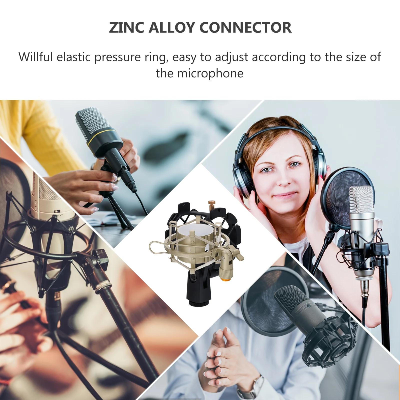 

Mic Shockproof Durable Microphone Shockproof Mount Metal Anti Vibration Holder Broadcasting Studio Microphone Storage Rack