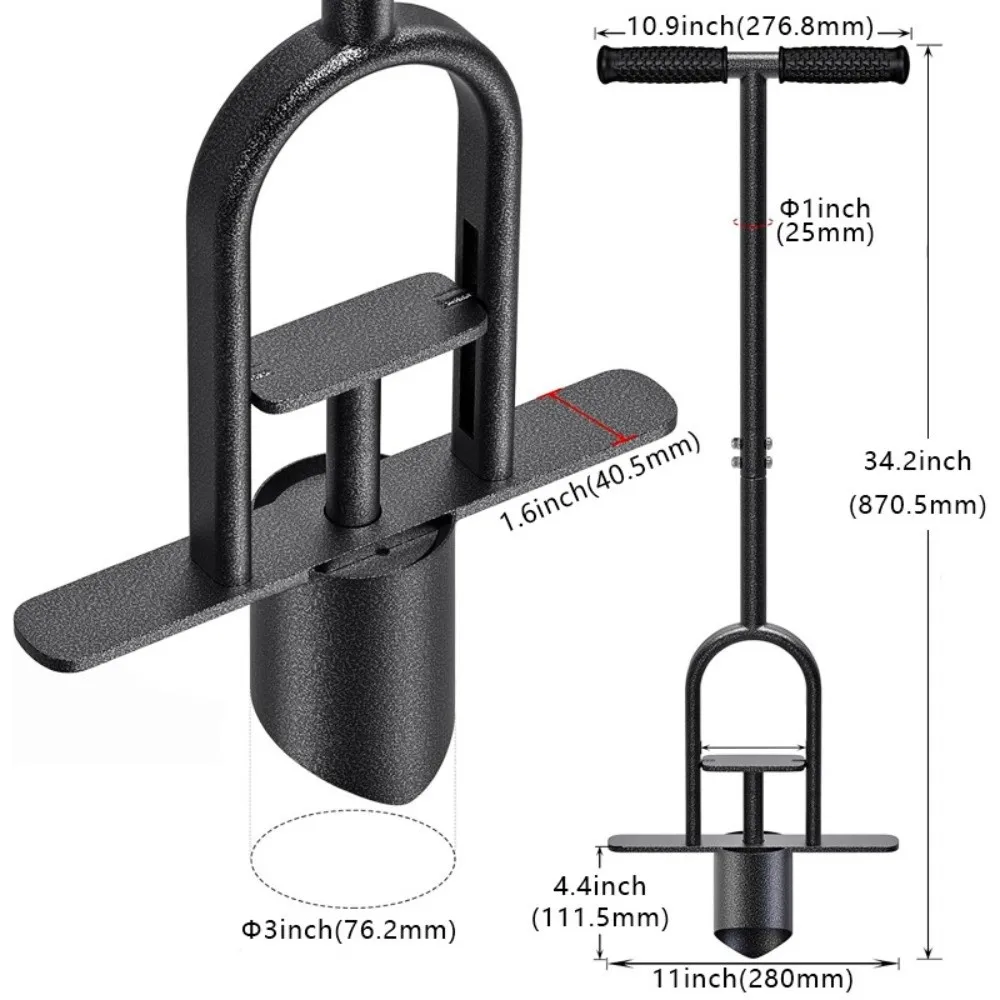 

Long Handle Grass Plugger Tool Ergonomic Steel Construction Sod Plugger Tool Pedals Foot Ejector Bulb Planter