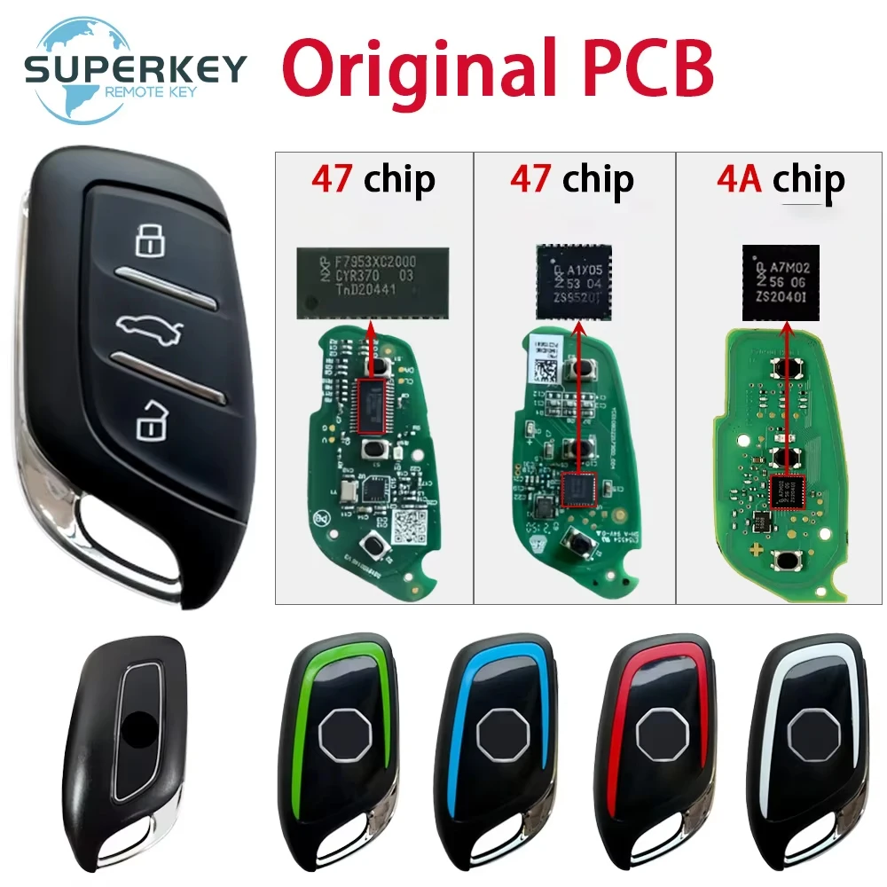 

Original PCB ID47 Chip 4AChip For MG MG4 MG5 ZS MGHS hybrid HS EHS ZX GT For Roewe Keyless go Smart Remote Car key