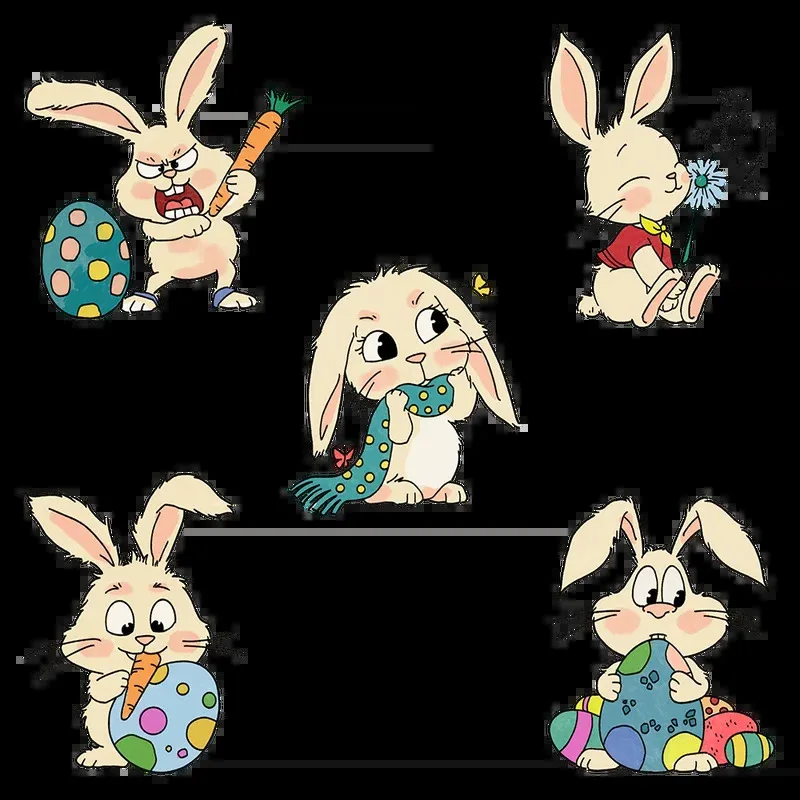 

Easter Colorful Eggs Rabbits Bunny Clear Stamp DIY Scrapbooking Supplies Silicone Stamp For Card Making Albums Decor