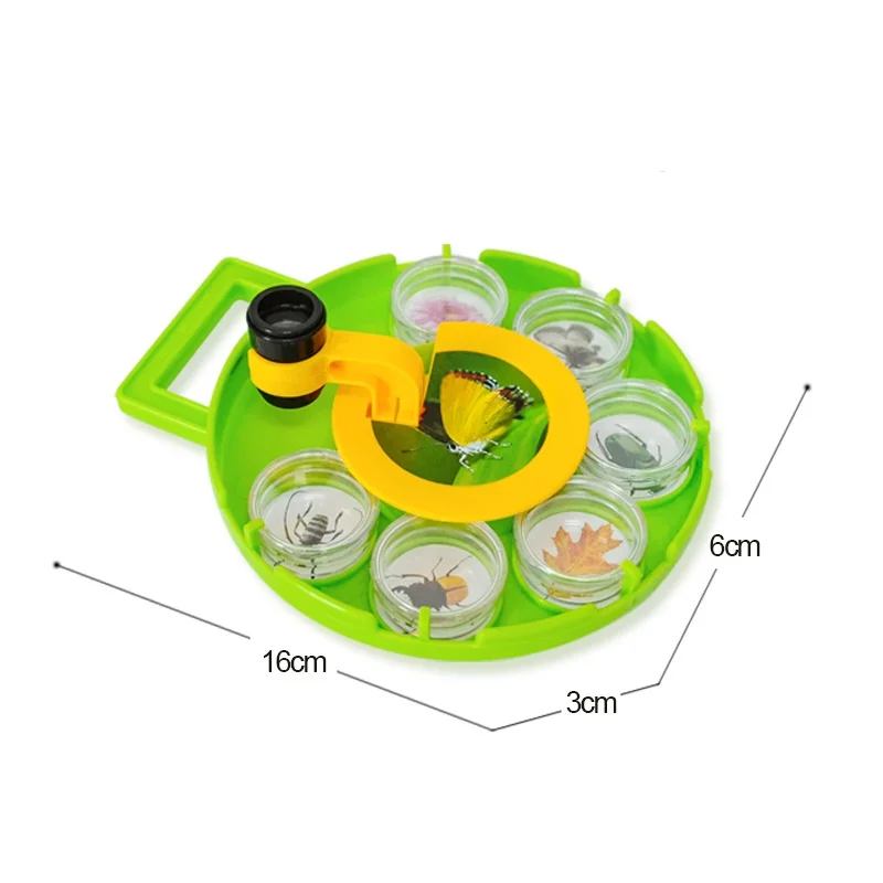 Children Insect Magnifier Observation Turntable Biological Outdoor Adventure Educational Interactive Game Toys for Kids