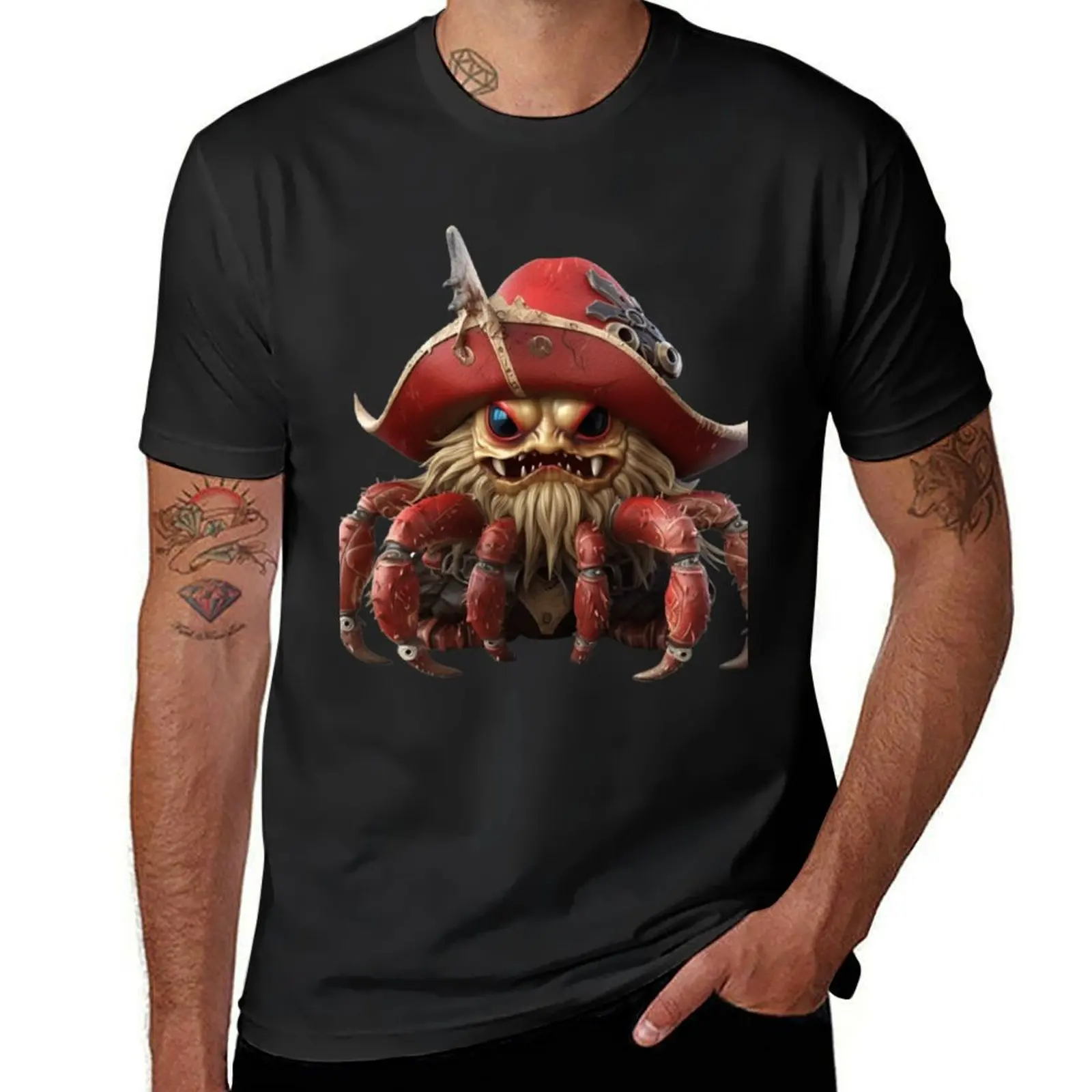 

Kawaii Spider Pirate T-Shirt plus sizes blanks summer clothes mens vintage t shirts