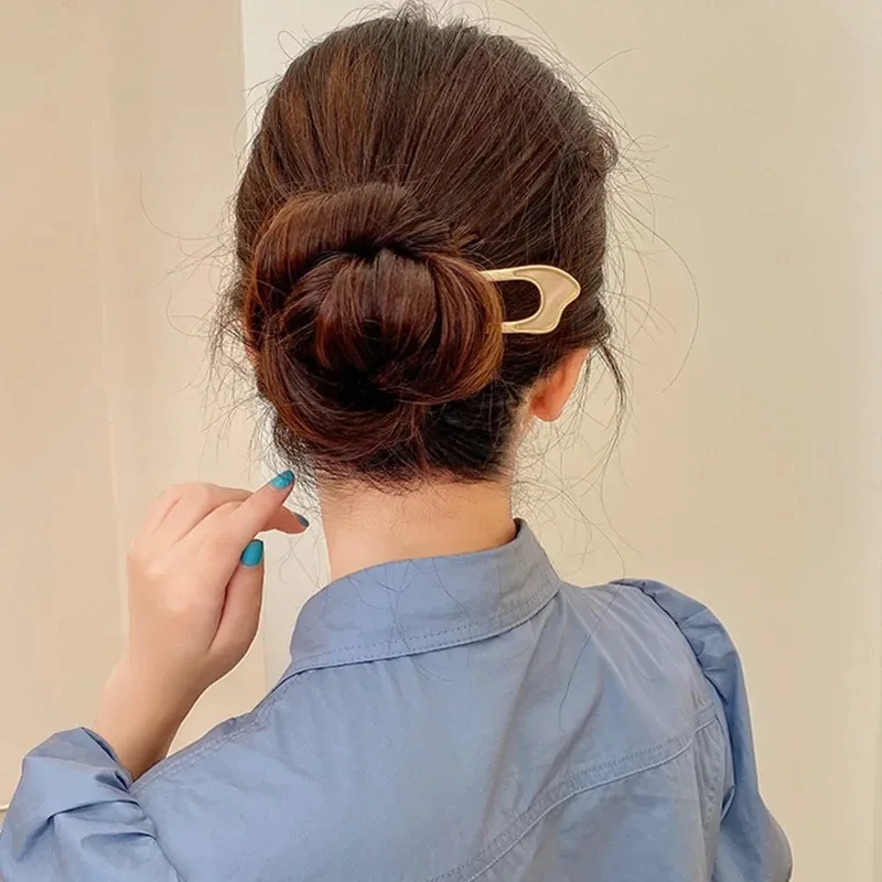 Vintage Metal U Shaped Hairpin Hair Stick Fork French Updo Chignon Bobby Pin for DIY Women Girls Buns Hairstyle Hair Accessories image 4