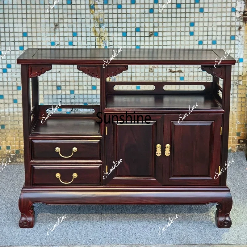 Solid wood new Chinese style home office dining side cabinet locker with drawer