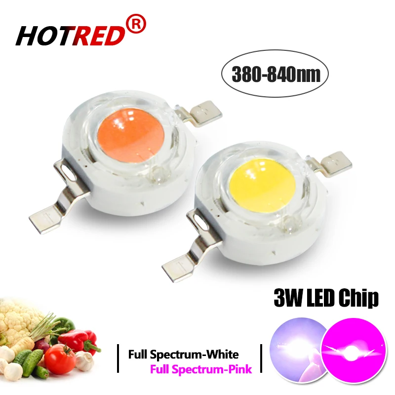LED 1W 3W 5W 400nm-840nm pełne spektrum różowy biały oświetlenie do uprawy czip typu COB diody koraliki dla roślina doniczkowa wzrost DIY światło punktowe część