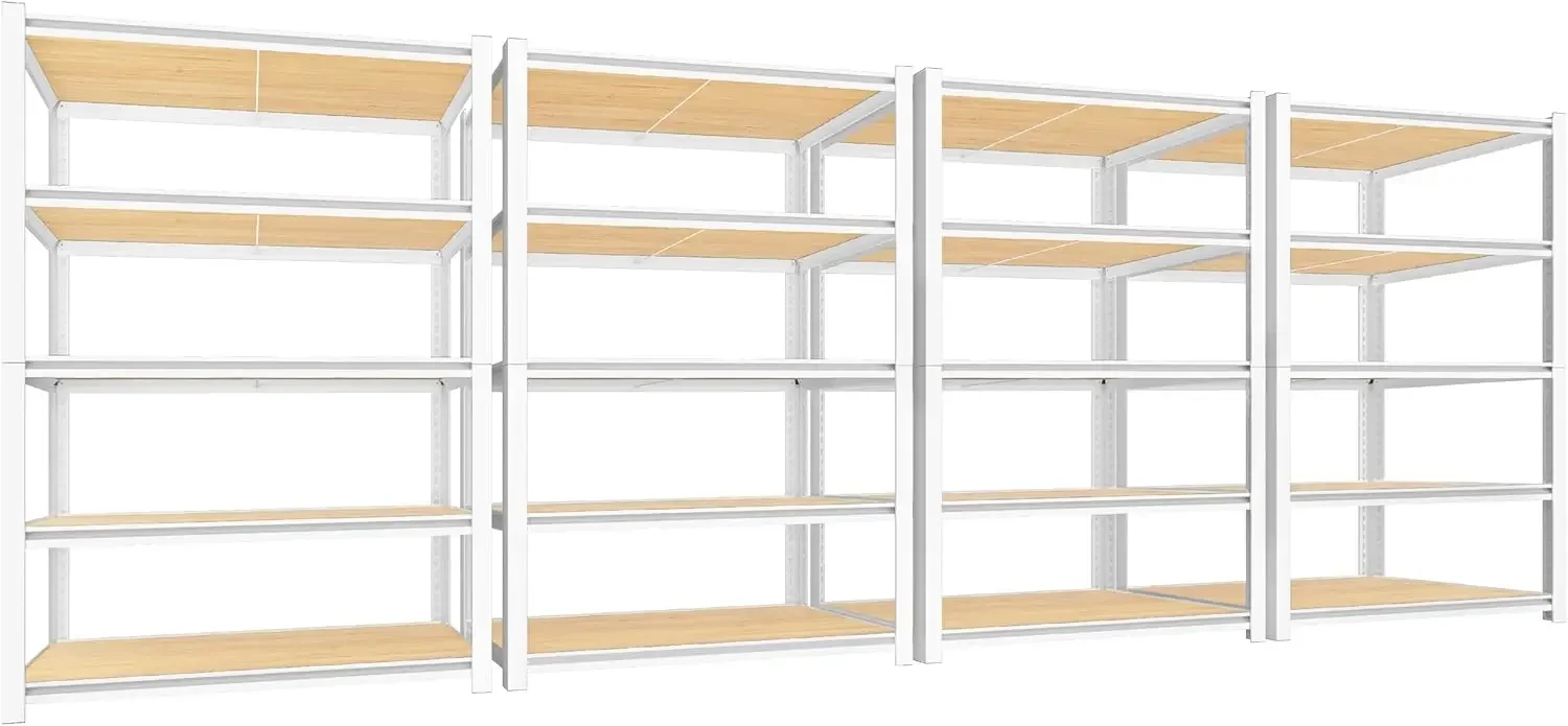 

PrimeZone 4 Packs 36" W x 16" D x 72" H Storage Shelves, 5-Tier Adjustable Storage Utility Rack, Heavy Duty Metal Shelving Unit