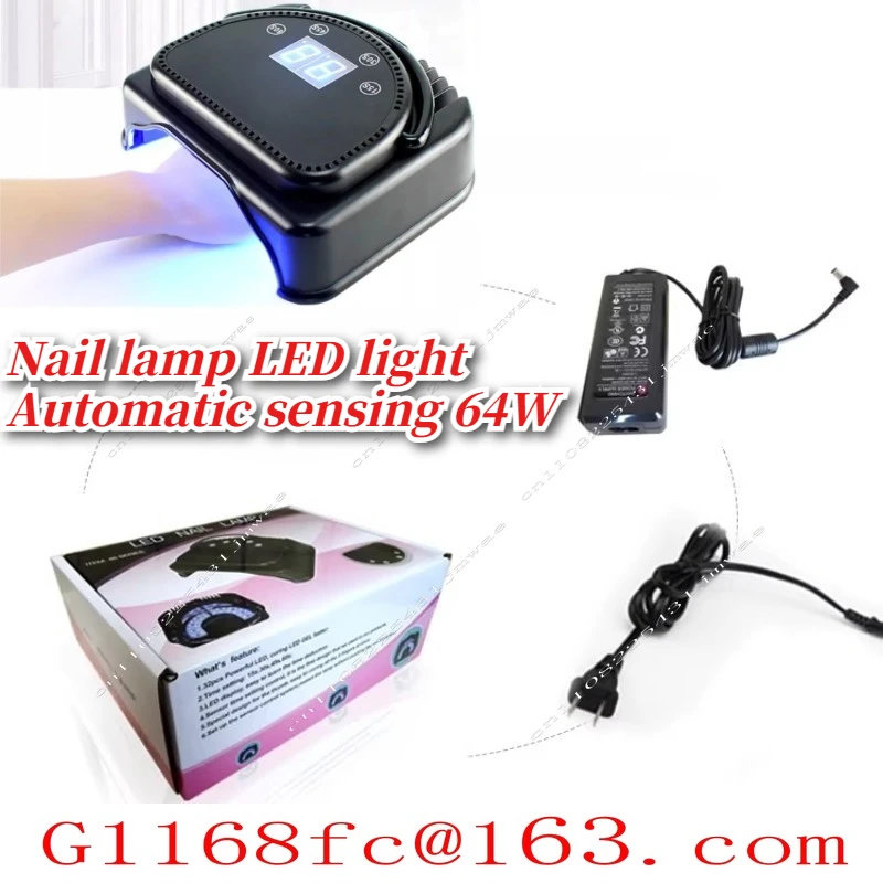 Professional 64W Nail Dryer Lamp, Fast Curing LED/UV Hybrid Light with Timer for Salon & Home Use