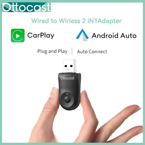 Imagen 1 del producto OTTOCAST NUEVO Mini inalámbrico CarPlay Android Auto Adaptador inalámbrico Plug And Play WiFi Fast Connect Dongle Para Toyota Audi Benz