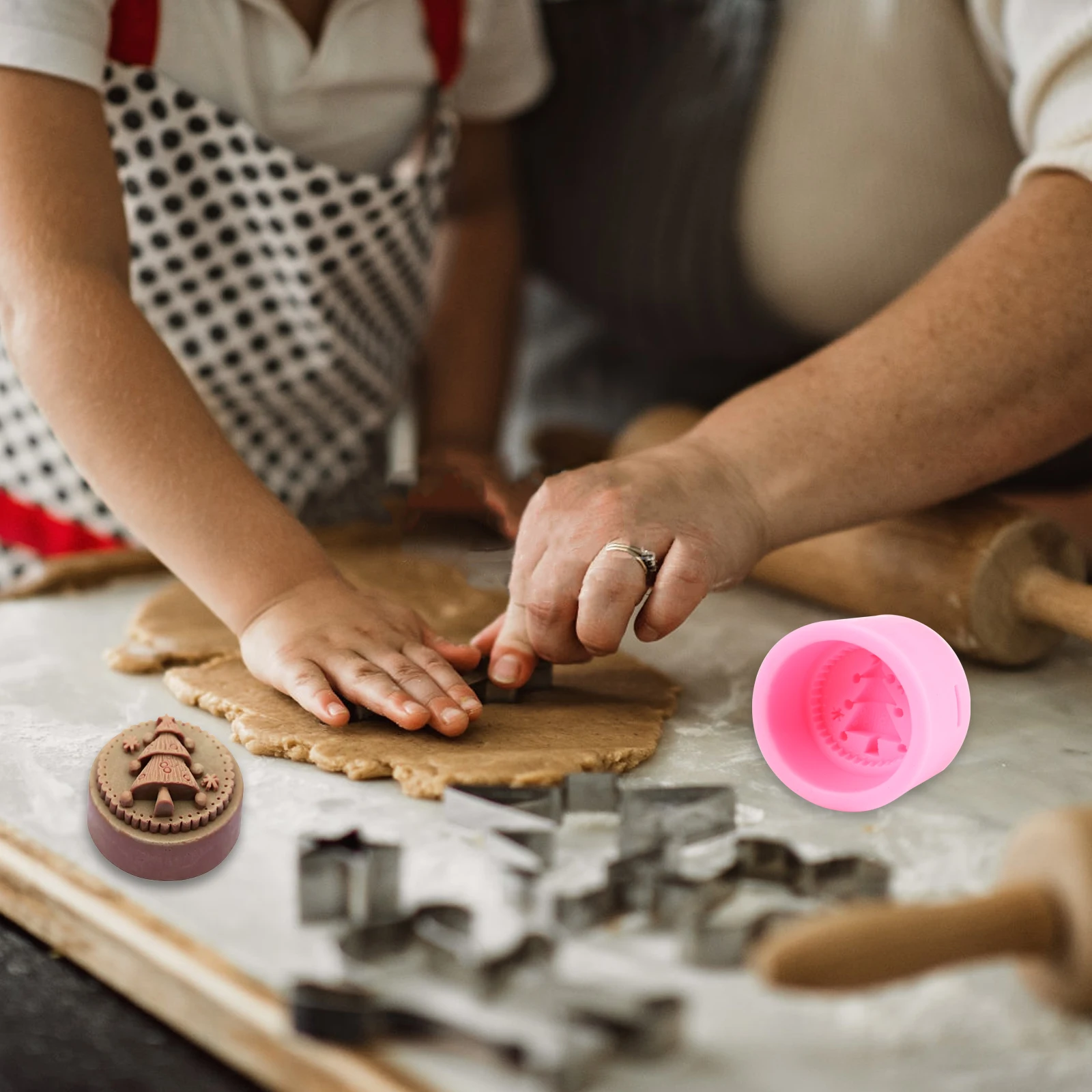 

Flexible Silicone Cake Mold Christmas Tree Shape for Dessert Chocolate Soap Craft Making Xmas Party Home Kitchen Use